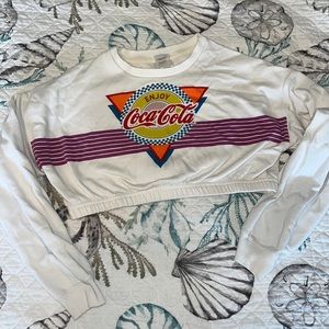 Coca-Cola Cropped Crewneck, Size: S